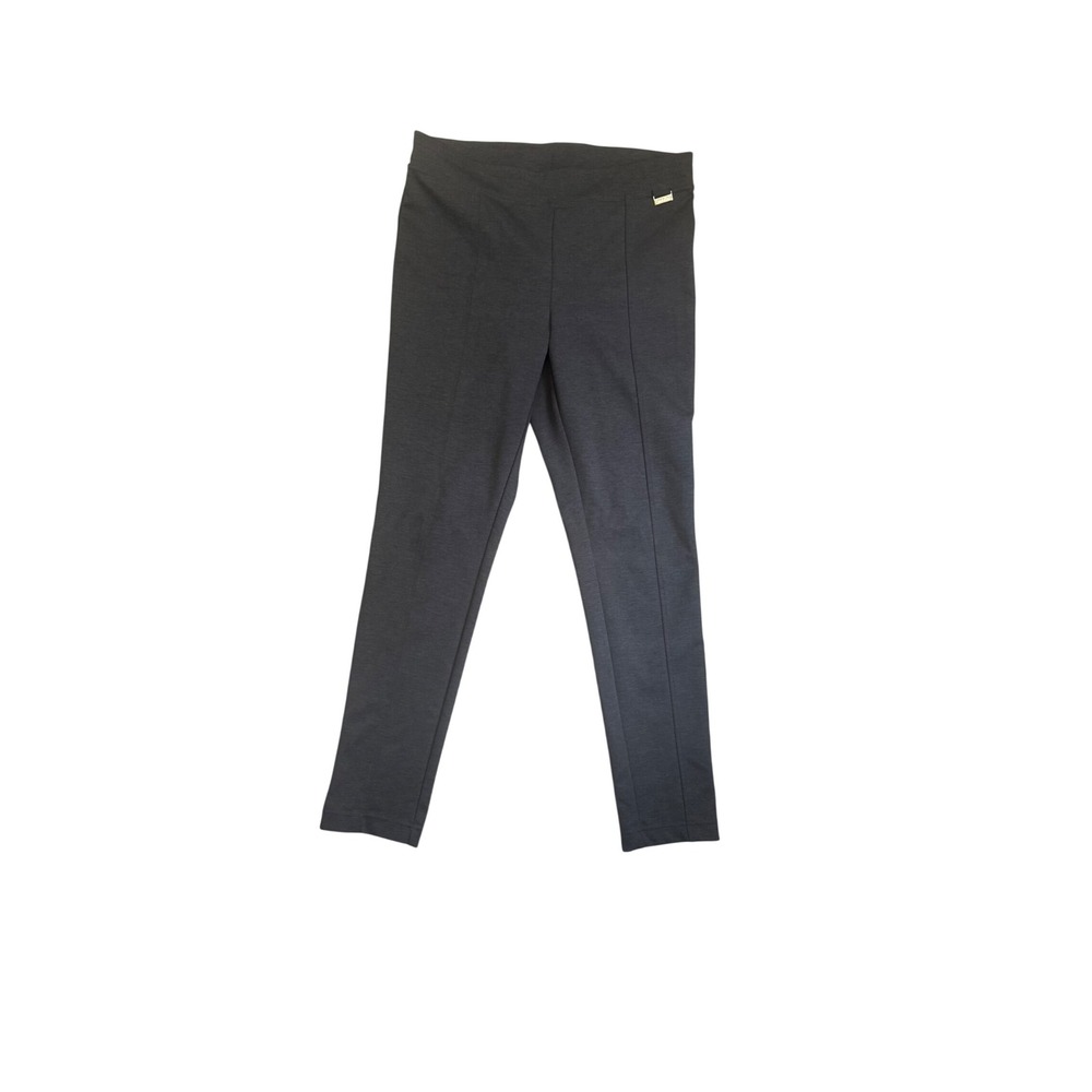 Calvin Klein Womens Power Stretch Gray Seamed Front Leggings Pants Size M